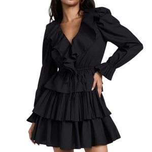 Ulla Johnson Black Ruffle Dress
